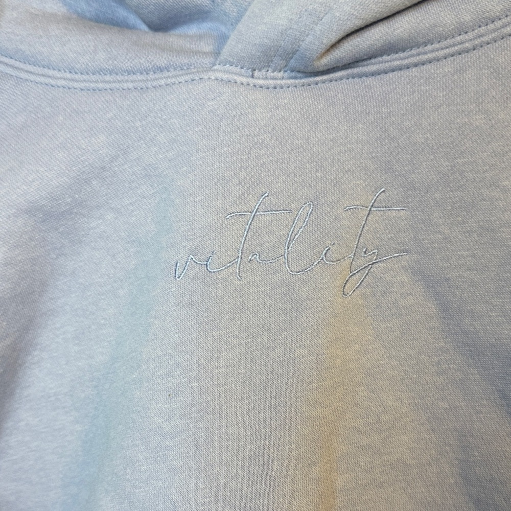 Vitality Casual Blue Cropped Hoodie for Women - Picture 3 of 4